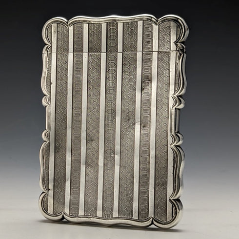 1847 British antique sterling silver card case 66g Edward Smith